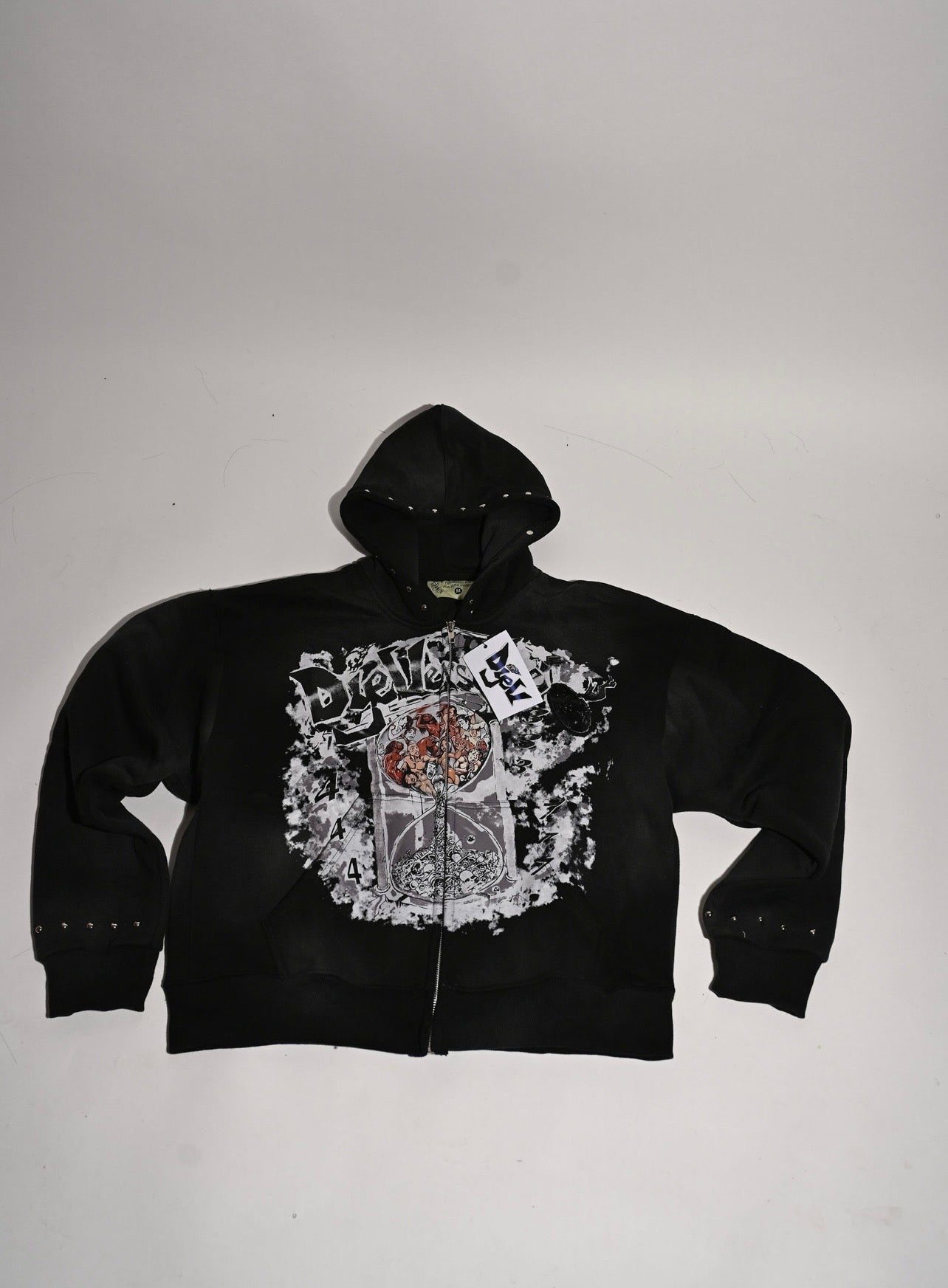 DYV STUD ZIP UP - BLACK