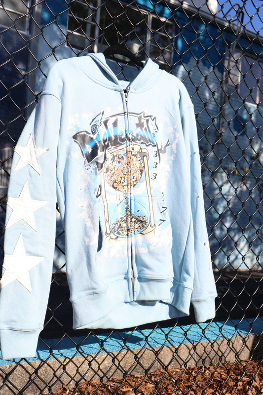 DYV HOURGLASS ZIP UP - LIGHT BLUE