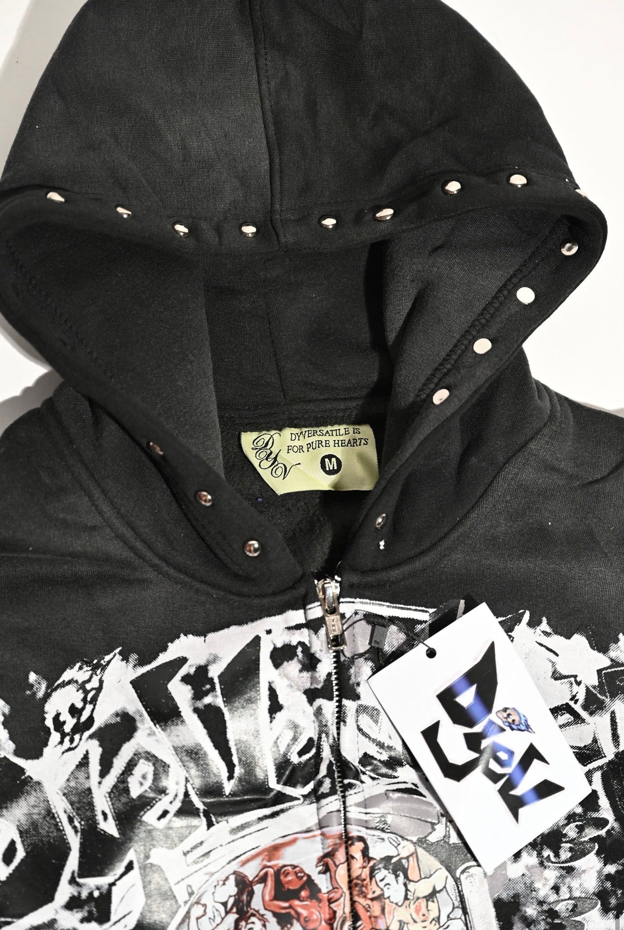 DYV STUD ZIP UP - BLACK