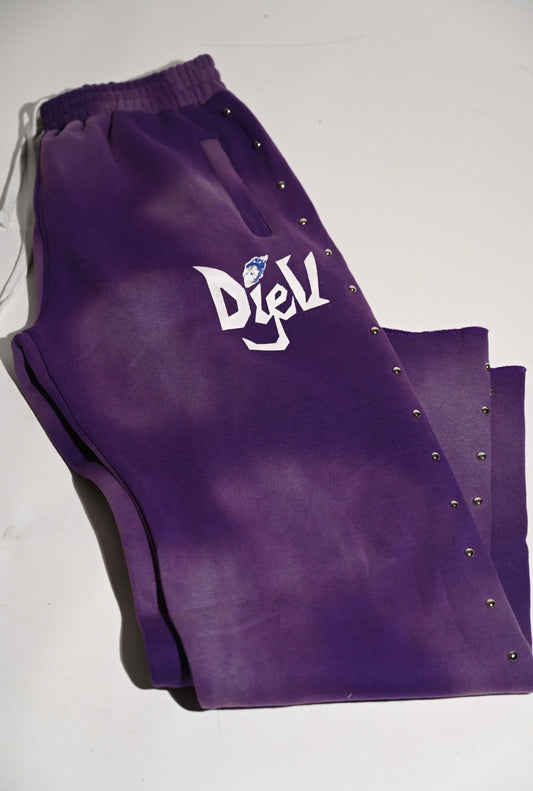 DYV STUD SWEATPANTS - PURPLE